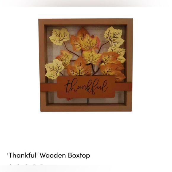 THANKFUL Wooden Sign Fall Decor Autumn Theme Warm Inviting Charm Farmhouse NWT - Picture 2 of 8